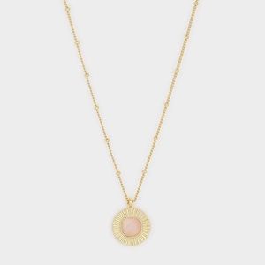 NEW Gorjana Rose Quartz Coin Necklace for Love